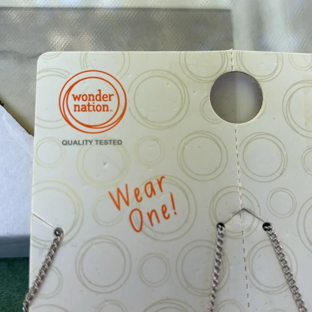 NWT Wonder Nation Silver Emoji BFF 16” Necklace + Extender Set Smiley Faces